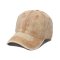 Detalle de la tela de algodón lavado y las costuras en la gorra de béisbol caqui - 56cm-60cm / Amarillo