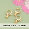 Three 18k gold plated lobster clasps for jewelry making measuring 20.8mm by 14.1mm - M82405 Large Gold Lobster Clasp