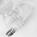 Macro shot of transparent acrylic chain links with a premium metal clasp on white background - Transparent Necklace