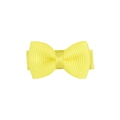 Handmade yellow grosgrain ribbon bow hair clip for babies with fabric-covered safety grip - Yellow