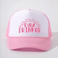Pink-weiße Day Drinker Trucker Cap mit Netzeinsatz und Vintage-Schaumstoff-Design - Einheitsgröße / Weiß & Rosa