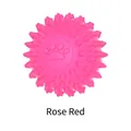 Rose red hollow TPR dog chew ball with paw print pattern and textured spikes - M / Rose Red