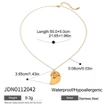 Waterproof stainless steel golden necklace featuring a nautilus shell pendant charm - Gold Shell Pendant Necklace (JDN0112042)