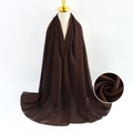 Dark brown pearl chiffon scarf for women with soft bubble texture and premium drape - Dark Brown