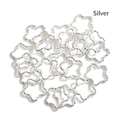 Connecteurs de bijoux en forme d'étoile argentée avec finition martelée pour DIY - 16mm Étoile / Argent