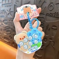 Mini cute blue bear and flower whack-a-mole electronic game keychain charm for backpacks - Flower Bear Whac-A-Mole Machine Pendant / Blue