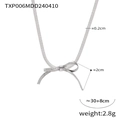 Collana a catena a serpente con fiocco argento dal design minimalista e regolabile - Collana Piccola (30+8cm) / Color Acciaio