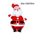 Christmas Santa Claus aluminum foil balloon decoration, 118x70cm festive party ornament - Large Santa with Black Belt / 118x70cm