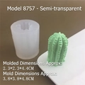 3D cactus silicone mold 8757 for succulent candles and resin crafts with clear detail - Model 8757 / Translucent