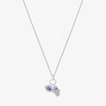 Collar de plata S925 con colgantes Mano de Fátima y Ojo del Mal en esmalte azul - Plata 925 / Plateado