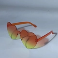 Lunettes de soleil cœur sans monture avec verres dégradés orange et branches translucides - Dégradé Orange vers Jaune