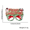 Dettaglio occhiali Merry Christmas con decorazioni pupazzo di neve e Babbo Natale su bianco - Stile Lettera Pupazzo di Neve (Strisce Verdi Bianche)