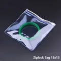 Thickened transparent PVC jewelry storage bag 13x13cm with zipper lock and green bracelet - 13*13cm (100 Pcs)