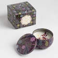 Soy wax scented candle in purple paisley tin with dried flowers and gift box - Extra Small Bubble Wrap 5.5 X 3.6 Cm. / Sandalwood
