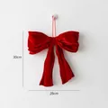 Fiocco natalizio in velluto rosso per decoro albero, dimensioni 28x30cm con cordino rosso - Fiocco Grande