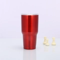 Red 30oz insulated stainless steel tumbler with transparent lid and vacuum design - 30oz / Glossy Painted Red