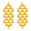 Macro detail of gold-plated woven mesh chain earrings with polished metallic surface - Stainless Steel 18k Gold Plated Woven Texture Style (2820)