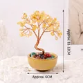 Yellow citrine crystal money tree in ceramic bowl, 12cm height feng shui decor - Citrine (Yellow Ceramic Cup)