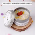 Red Jasper & White Crystal with Dried Flowers