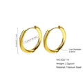 Minimalist 18mm gold plated titanium steel hoop earrings with 14mm inner diameter - 2.0*14mm / Gold