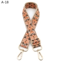 Macro detail of high-density jacquard flower strap with gold metal buckle - A-18 Orange