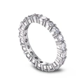 Minimalist s925 silver eternity ring with sparkling 5A cubic zirconia stones all around - US 5 / NE120268-Silver-White Zirconia