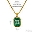 Vue détaillée du collier zodiaque en acier plaqué or 18k avec dimensions indiquées - Gémeaux
