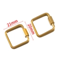 Golden stainless steel square clasp connector 21x20mm for jewelry making and necklaces - 01 Rectangular Hexagon Connector - Gold