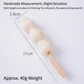Artificial fish ball skewers food model with 2.8cm diameter balls and bamboo stick - White Strawberry Candied Fruit Skewer