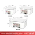 Three-piece set of frosted translucent plastic fridge storage boxes with white lids - Food Storage Box - Small 3-Piece Set
