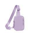Borsa a tracolla alla moda color lavanda con tracolla regolabile e tasca frontale zip - Viola Chiaro