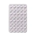 White rectangular silicone suction cup mat for mobile phone case grip and wall mount - Double-Sided Style (80-Suction Cup) / White