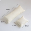 Beige velvet watch and bracelet display pillows in rectangular and square sizes - Faux Leather / Large + Small Set / Off White