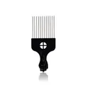 Afro hair pick with black fist-shaped handle and durable stainless steel metal teeth - K3 / Black