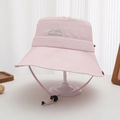 Pink mountain peak printed sun hat with adjustable drawstring and quick-dry fabric - 52-54cm / Pink