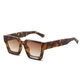 Gafas de sol cuadradas gruesas con montura de carey y lentes degradadas en marrón - Montura Carey Lentes Degradados Marrones