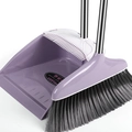Set scopa e paletta viola con manici in acciaio inox e pettine per pulizia integrato - Set Classico Di Scopa E Paletta Ispessiti [viola Mare] Set Da Due Pezzi
