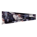 Sport headband with geometric print in dark blue, grey, and red on white background - 10# Geometric Mosaic