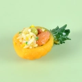 Realistisches Miniatur-Ananas-Bratreis-Modell aus Harz mit Textur und Erbsengarnitur - Mandel gebratener Reis