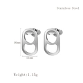 Polished silver soda tab earrings in stainless steel for a minimalist creative look - Silver