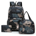 Three-piece school backpack set with abstract navy camo print and matching lunch bag - Deep Blue Abstract Camo (2)