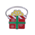 Portatovagliolo a forma di pacco regalo con smalto colorato e fiocchi di neve - Z1092-6 Confezione Regalo Colorata