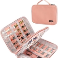 Pink double-layer nylon watch strap organizer bag with carry handle and zipper - Double Layer Pink 31*23*2cm
