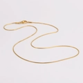 Collana a catena serpente rotonda da 1mm in acciaio inossidabile placcato oro 18K - 1mm*45cm / Oro