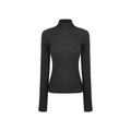 Top termico grigio scuro da donna con colletto a lupetto e cerniera, vestibilità slim - XS / grigio scuro