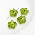 Macro view of green and red flower-shaped glass beads for DIY jewelry making - Large Flower (5#) / 1 Piece / Green