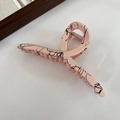 Matte light pink hair claw clip with black ink splatter texture for high ponytail - Cross Pink