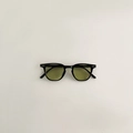 Lunettes de soleil vintage pour enfants avec monture noire et verres jaune-vert - Monture Noire Verre Vert Foncé