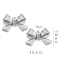 Polished silver stainless steel bow pendant charms for DIY jewelry making 15x10mm - Steel-I