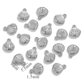 Polished silver stainless steel shell pendant 9x7.5mm for DIY jewelry making - Shell / Silver